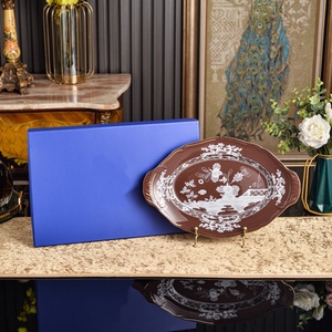 Vajilla de porcelana estilo italiano al por mayor, plato redondo de 13 pulgadas, empaque en caja de regalo. - Product Image 4