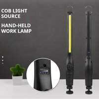 Lampe de travail COB rechargeable par USB, 500 lm, multifonction, portable, avec base magnétique et crochet, indicateur de batterie, pour réparation automobile