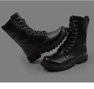 Chaussures en cuir pour hommes printemps-automne 2026, chaussures montantes à semelle épaisse, chaussures décontractées tendance pour hommes, bottes d'extérieur pour hommes avec lacets, bottes de moto - Product Image 6