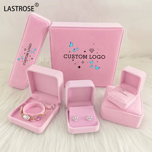 Wholesale flannelette jewelry box packing ring bracelet velvet jewelry box custom jewelry storage box