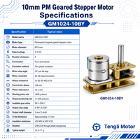 Moteur pas à pas micro 5V GM1024-10BY 10mm bipolaire 4 fils pour contrôle de valve robotique