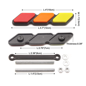Emblème de calandre avant tricolore style course, autocollant ABS réutilisable universel compatible pour décoration extérieure - Product Image 5