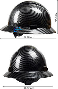 قبعة متينة مصنوعة من الألياف الصلبة مع 6 نقاط من السقاطة والعتاد الواقية تعليق قبعة صلبة بحافة كاملة - Product Image 4
