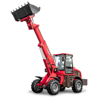 1,3 Tonnen 1600kg Kleiner Teleskoparm-Lader Gelenkiger Kompakter Mini-Frontlader Radlader Hydraulischer Radlader