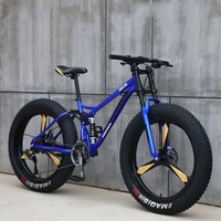 Vélo tout-terrain à suspension intégrale en acier au carbone de haute qualité, roues à trois brins 26*4.0, frein à disque, gros pneus, pour plage et neige, vitesse variable