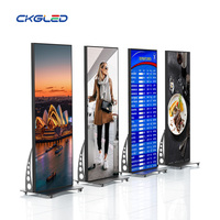 Layar Poster LED Indoor P2.5mm Portabel untuk Iklan, Layar LED Berdiri untuk Segala Suasana