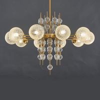 Amerikanische Minimalistische Moderne Pendelleuchte mit Eisen-Glas-Lampenschirm für Schlafzimmer Esstisch Wohnzimmer Verfügbar in Mittleren Größen