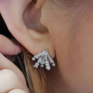 Orecchini a Forma di Fuochi d'Artificio per Donne, Gioielli per Orecchie Geometrici Scintillanti alla Moda - Product Image 2
