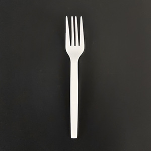 Số lượng lớn Heavy Duty cấp thực phẩm rõ ràng màu trắng 7 inch 17cm tinh bột ngô dùng một lần PP nhựa dĩa - Product Image 1