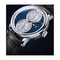 Montres mécaniques en acier pour hommes, avec calendrier complet et affichage 24 heures, conçues et fabriquées en usine en série, pour marque privée