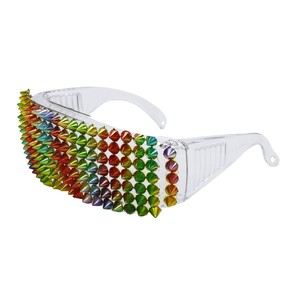 Stile europeo americano nuova grande montatura <span class=keywords><strong>da</strong></span> esterno <span class=keywords><strong>occhiali</strong></span> <span class=keywords><strong>da</strong></span> <span class=keywords><strong>sole</strong></span> con personalità <span class=keywords><strong>a</strong></span> forma di V maschera <span class=keywords><strong>da</strong></span> discoteca con rivetto personalizzabile Logo sull'obiettivo - Product Image 3