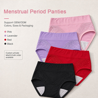 Culottes menstruelles réutilisables OEM en coton pour femmes grandes tailles, anti-fuites, fabriquées par un fabricant de sous-vêtements féminins