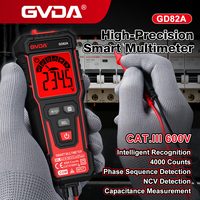GVDA Multimeter LCD Digital 4-Digit Penguji Tegangan 4000 Counts 600V AC/DC Volt Meter NCV Urutan Fasa Auto Ranging