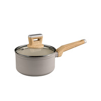 Casserole en aluminium forgé antiadhésive avec couvercle, pot à soupe et à lait, fond épais, petite casserole, compatible induction, sans PFOA