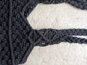 Handmade Macrame Tote <b>Bag</b> Hollow Pattern Bohemian Style Women's <b>Shoulder</b> <b>Bag</b> Open Top Single <b>Strap</b> Daily Use - Product Image 5