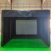 Tente de simulateur de golf portable avec écran de projection - Cage d'entraînement de golf gonflable pour la pratique en intérieur et en extérieur