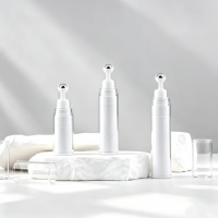 Flacon pompe airless à double paroi 5/10/15 ml, flacon vide personnalisable en plastique PP blanc pour crème contour des yeux, cosmétiques et lotions