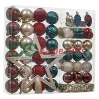 EAGLEGIFTS Noël 2025 Nouveaux produits Ensemble de boules de Noël Articles de Noël de qualité supérieure Rouge Vert Or Décorations de Noël pour arbre de Noël