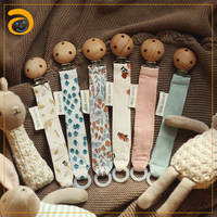 Nouveauté, vente en gros, chaîne de sucette ronde pour bébé en coton et lin de haute qualité, colorée, cadeau de fête prénatale