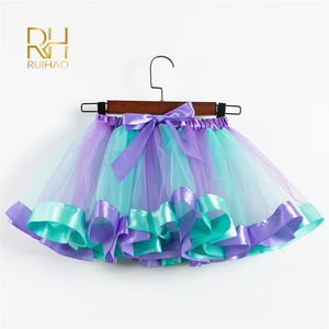 En gros Multicolore Arc-En-Ciel Ruban Arc <span class=keywords><strong>Tutu</strong></span> Jupe Enfants Fille De Ballet Danse <span class=keywords><strong>Tulle</strong></span> Robe - Product Image 2