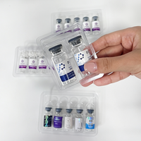 Plateau d'insertion en plastique à livraison rapide, simple ou double, 5, 6 ou 10 compartiments, pour flacons de peptides de 3 ml, 2 ml, 10 ml, pour emballages