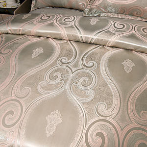 ชุดเครื่องนอนผ้าซาตินแบบยืดหยุ่นชุดปลอกผ้านวมผ้าแจ็คการ์ดลายทางสีล้วนทันสมัยโลโก้ออกแบบได้ตามต้องการแบบหรูหรา - Product Image 2