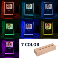Lampe photo 3D personnalisée, photo et texte personnalisés, cadeau de Saint-Valentin, anniversaire de mariage, anniversaire, veilleuse 3D