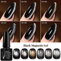MEET ACROSS pour le nail art, vernis à ongles semi-permanent, gel UV, fournitures pour ongles, 7 ml, vernis à ongles magnétique effet œil de chat noir