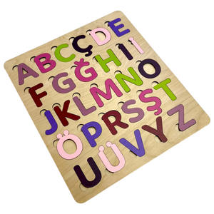 Jeu éducatif en bois de bouleau de qualité supérieure, puzzle de l'alphabet Montessori, jouet d'apprentissage pour les tout-petits de 3 ans et plus, jeu de société pour enfants, modèle MOT-0013 - Product Image 1