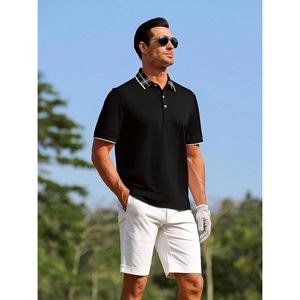 Camiseta Polo Personalizada para Hombre, Manga Corta, Secado Rápido, Absorbe la Humedad, Camiseta de Golf Negra, Talla M - Product Image 3