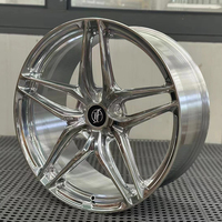 Jantes forgées sur mesure, finition argent poli, à rayons multiples, concaves profondes, 5x112 pour BMW Série 3, Mercedes Classe C, Audi A5, 19, 20, 21 pouces