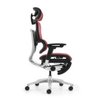 Chaise de bureau ergonomique moderne avec repose-pieds, siège en maille, couleur rouge, chaise de bureau confortable, chaise d'ordinateur, mobilier de bureau OEM