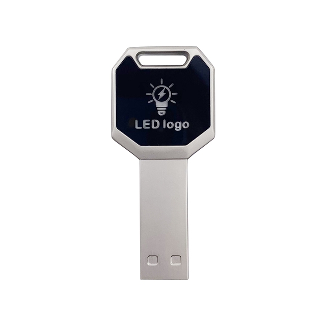 Gift Metal Pendrive 128GB 256GB Flash Memory USB 2.0/3.0 LED Logo USB Flash Drive for Storing Digital Data Music Thumb Drive