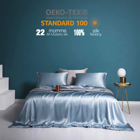 Drap plat en soie de mûrier 100% de 16mm en gros, housse de couette, taie d'oreiller, ensemble de literie