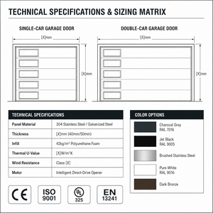 <span class=keywords><strong>Porte</strong></span> de <span class=keywords><strong>garage</strong></span> sectionnelle en aluminium, électrique, à enroulement, isolée thermiquement, étanche, pour villa et <span class=keywords><strong>garage</strong></span> - Product Image 4