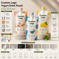 Pochettes souples personnalisées avec bec verseur, forme sur mesure, pour liquides, finition mate