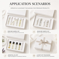 Boîtes rigides pour échantillons de parfum, emballages pour flacons roll-on et vaporisateurs d'huile, boîtes en carton pour cosmétiques, boîtes carrées tendance