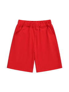 Shorts décontractés blancs pour garçons, tricotés, infroissables, taille mi-haute élastique, en coton respirant, avec poches latérales, pour l'école en été - Product Image 4