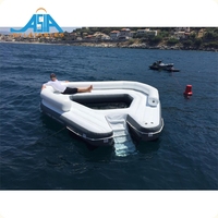 Barre flottante gonflable de 6 personnes avec l'île flottante gonflable de l'eau d'île de tente pour l'usage commercial