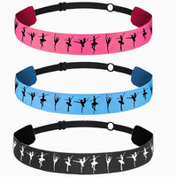 Diademas antideslizantes con estampado de bailarina de ballet para niñas, bandas elásticas ajustables para el cabello, accesorios para el cabello para clases de baile, gimnasia y deportes