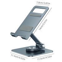 Support de téléphone portable rotatif à 360 degrés en alliage d'aluminium AilesTecca, clip pliable pour tablette