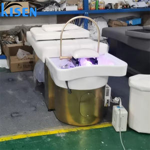 KISEN Luxus Shampoo Bett Stuhl Waschen Haarbett mit Kopf Therapie Dampfer <span class=keywords><strong>Thai</strong></span> <span class=keywords><strong>Massage</strong></span> Beauty Friseursalon für Friseur - Product Image 4