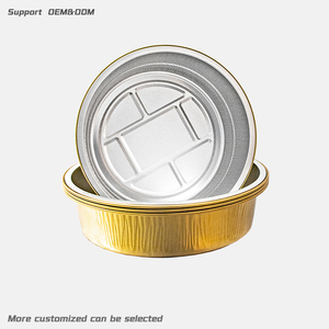 Conteneur en aluminium doré personnalisable, bol de cuisson jetable pour friteuse à air et plats à emporter aux États-Unis, aux Émirats arabes unis et en Europe - Product Image 1