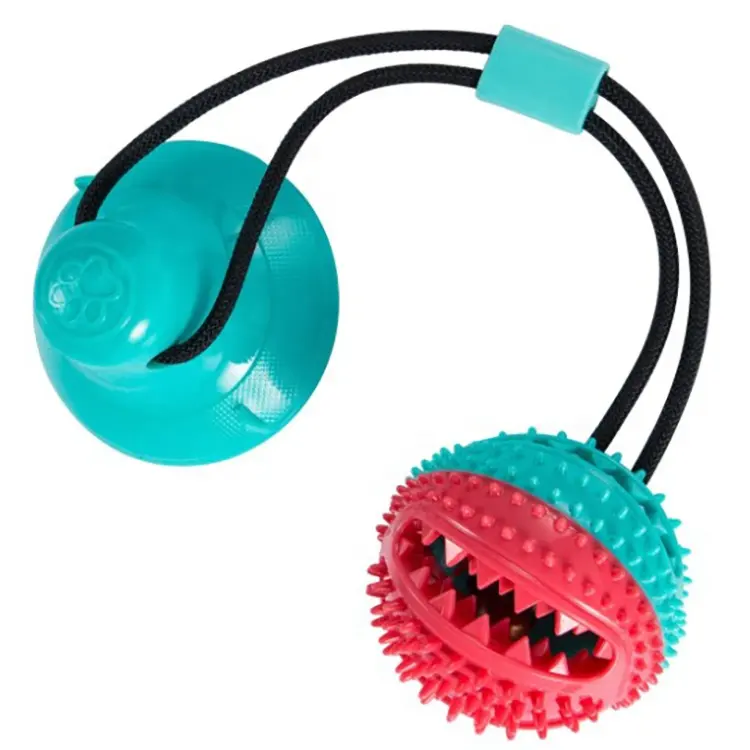Pet Molar Bite oyuncak köpek oyuncağı topu vantuz, diş temizleme köpek oyuncak çiğnemek, halat gıda dağıtım köpek topu oyuncaklar