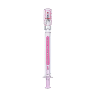 Penna Creativa Coreana per Studenti, Design a Siringa, Punta 0.38mm, Inchiostro Blu/Rosa Gel, Penna Neutra in Plastica - Product Image 5