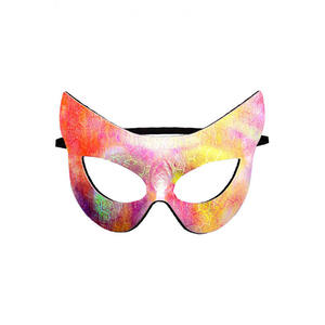 Masque de chat en tissu métallique multicolore - Product Image 1