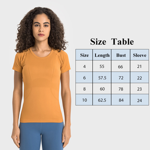 Camisetas de manga corta para mujer, prenda de vestir, con cuello redondo, estilo europeo y americano, para correr y hacer Yoga - Product Image 5