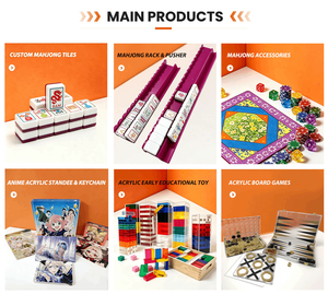Cartes de mélange de tuiles de <span class=keywords><strong>mahjong</strong></span> à motif personnalisé avec règles de <span class=keywords><strong>mahjong</strong></span> pour mélanger et remélanger les tuiles, accessoires de <span class=keywords><strong>mahjong</strong></span> en acrylique, cadeaux - Product Image 4