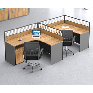 Modern <b>Office</b> Corner Staff Dining Table Combination Simple Four-Person Screen <b>Workstation</b> Partition L-Shaped Computer Desk Chair - Product Image 3