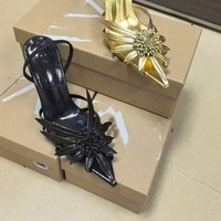 Ouruisi 2026 Nouvelles Sandales d'été coréennes pour femmes, à bout pointu, motif léopard, talons fins de 7 cm, en cuir véritable, élégantes et sexy
